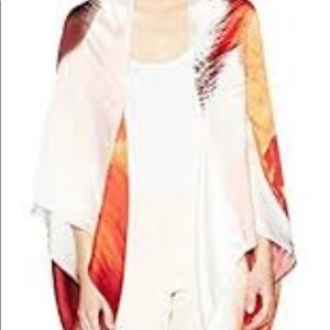 💯% Authentic Ted Baker poppy silk cape/scarf.